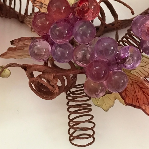 Candle Ring Wreath Fall Table Centerpiece Leaves Grapes Thanksgiving Fall Decor - Picture 8 of 16